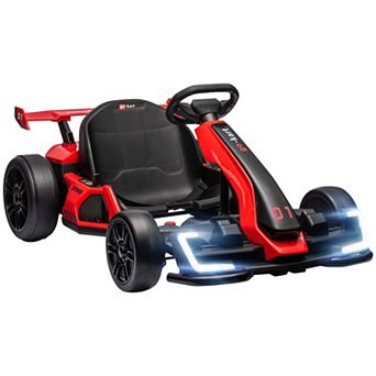 Aosom 24V 7.5 MPH Electric Go Kart with Adjustable Seat, Slow Start