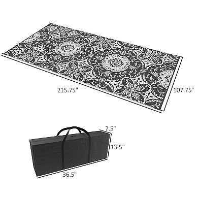 Outsunny Reversible Outdoor Rug With Carry Bag 9' X 18'
