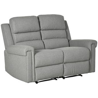 HOMCOM Modern Loveseat Recliner Sofa 2 Seater Couch with Thick Foan
