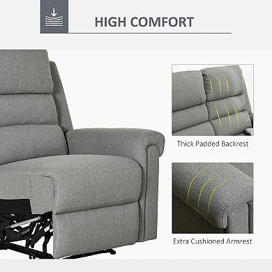 HOMCOM Modern Loveseat Recliner Sofa 2 Seater Couch with Thick Foan