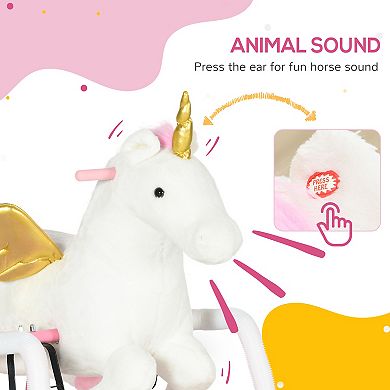 Qaba Kids Spring Rocking Horse for Kids, Unicorn