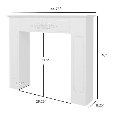 Homcom Freestanding Wood Mantel Surround For Electric Fireplace Stove
