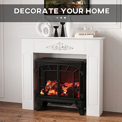Homcom Freestanding Wood Mantel Surround For Electric Fireplace Stove
