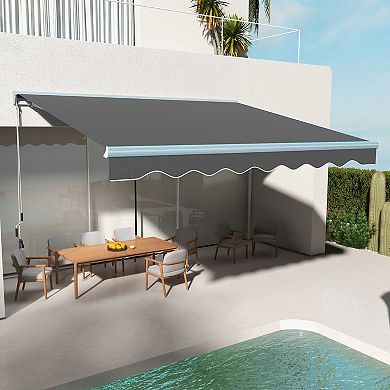 Outsunny 16.5' X 10' Electric Retractable Awning W/ Led Lights