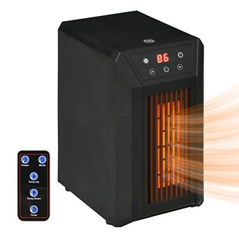Homcom Space Heater For Indoor With Thermostat 3 Modes Remote Timer 1500w