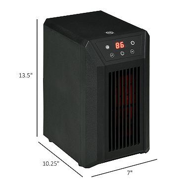 Homcom Space Heater For Indoor With Thermostat 3 Modes Remote Timer 1500w