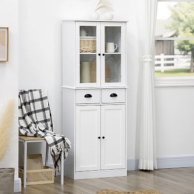 Kitchen Pantry, 4-tier Storage Cabinet With Soft Close Doors, Adjustable Shelves