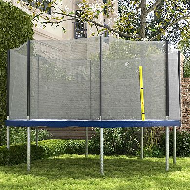 14ft Trampoline Net Replacement With Yellow Zippered Entrance