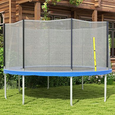 14ft Trampoline Net Replacement With Yellow Zippered Entrance