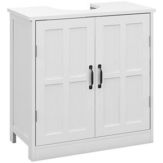 Bathroom Sink Cabinet, Pedestal Sink Cabinet With Adjustable Shelf, White