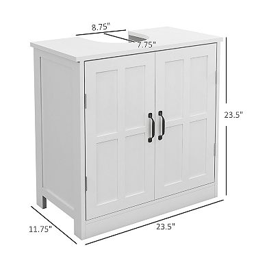 Bathroom Sink Cabinet, Pedestal Sink Cabinet With Adjustable Shelf, White