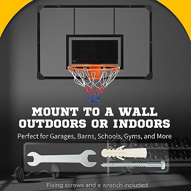 Soozier Wall Mounted Basketball Hoop With Shatter Proof Backboard