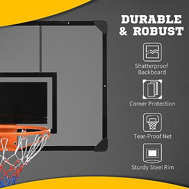 Soozier Wall Mounted Basketball Hoop With Shatter Proof Backboard