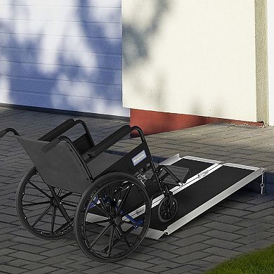 Aluminum And Pvc Lightweight Mobility Ramp With Single-fold Function & Handle 4ft. long