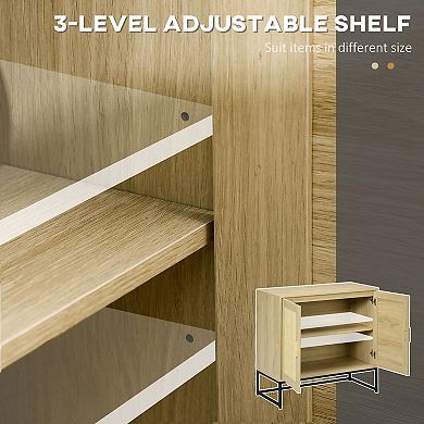 Homcom Accent Cabinet Buffet Cabinet With Rattan Doors Adjustable Shelf