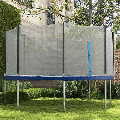 14ft Trampoline Net Replacement With Blue Zippered Entrance
