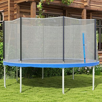 14ft Trampoline Net Replacement With Blue Zippered Entrance