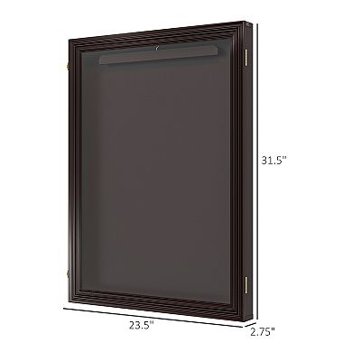 35” X 26” Uv-resistant Sports Jersey Frame Display Case - Cherry Brown