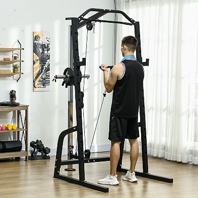 Power Cage With Pulley System, Squat Rack, Pull Up / Push Up Stand
