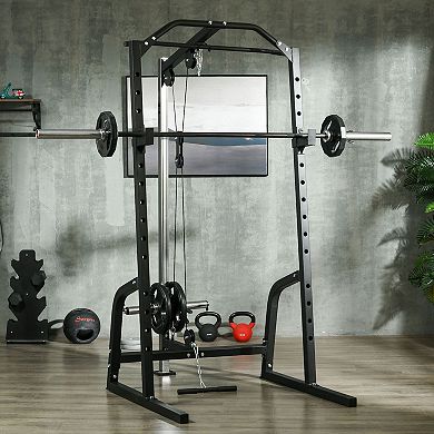 Power Cage With Pulley System, Squat Rack, Pull Up / Push Up Stand