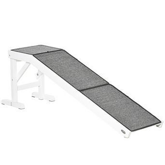 Pet Bed Ramp W/ Non-slip Carpet & Top Platform Older Dogs, 77lb. Weight Limit