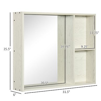 kleankin Wall-Mounted Medicine Cabinet with Mirror,