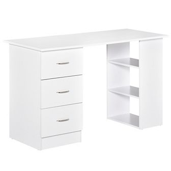Homcom 47" Modern Computer Desk Writing Table W/ Bookcase Combo Storage Shelf
