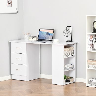 Homcom 47" Modern Computer Desk Writing Table W/ Bookcase Combo Storage Shelf