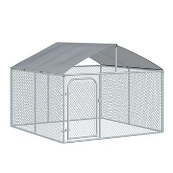 Large Outdoor Dog Kennel Galvanized Steel Fence With Roof