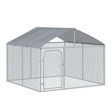 Large Outdoor Dog Kennel Galvanized Steel Fence With Roof