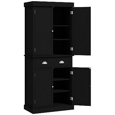 Homcom 72" Kitchen Pantry Cabinet With Drawer, 2 Cupboards