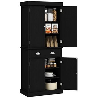 Homcom 72" Kitchen Pantry Cabinet With Drawer, 2 cup oards