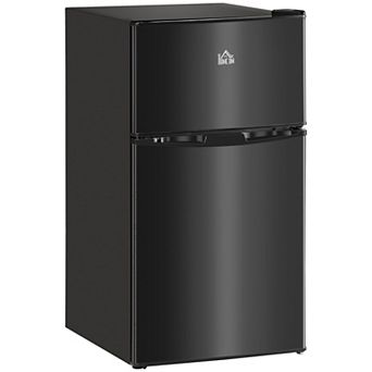 3.2 Cu.ft Double Door Mini Fridge W/ Freezer, Adjustable Shelf For Dorm