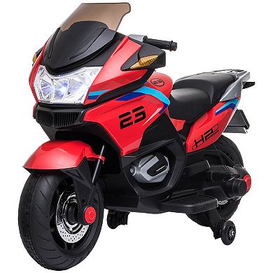 Battery-operated Ride-on Vehicle Motorbike For Kids W/ Training Wheels, Red