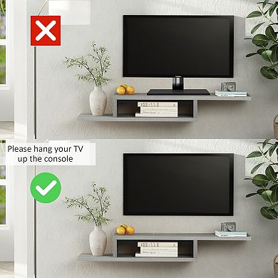 HOMCOM Wall Mounted Media Console, Floating TV Stand