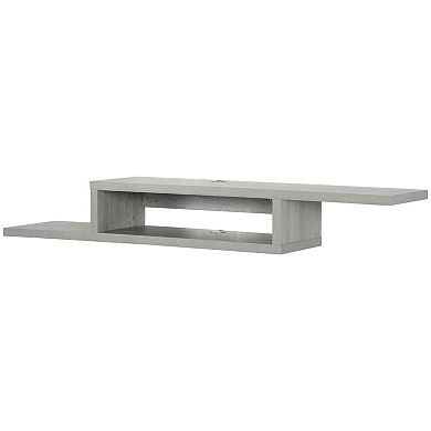 HOMCOM Wall Mounted Media Console, Floating Stand Component Shelf, Entertainment Center Unit