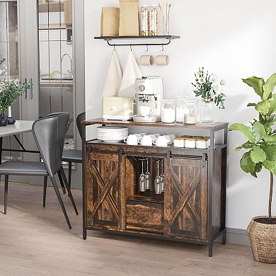 HOMCOM Sideboard, Buffet Cabinet with Storage Drawer, Stemware