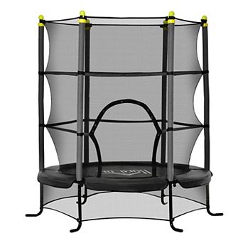 Soozier 5.3' Kids Trampoline With Safety Enclosure For 3-10 Years