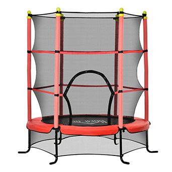 Soozier 5.3' Kids Trampoline With Safety Enclosure For 3-10 Years