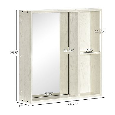 kleankin Medicine Cabinet with Mirror, Storage Shelf, for Bathroom,