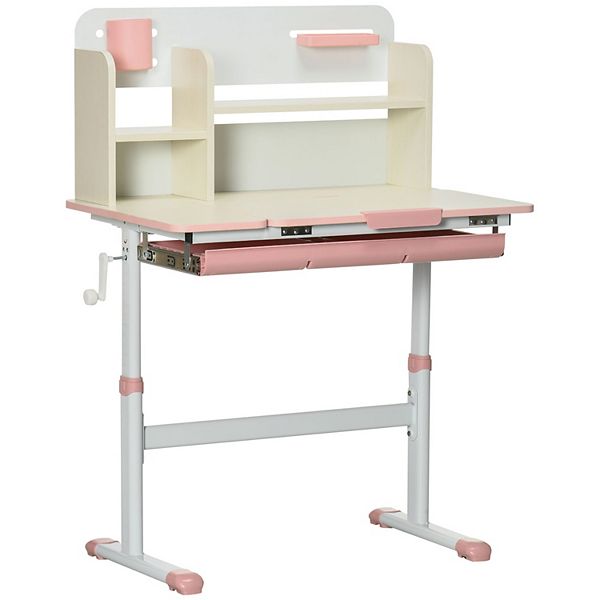 Qaba Lift-Top Height Adjustable Desk Kids Homework Desk Workstation