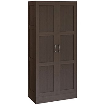 Homcom Storage Cabinet W/ Storage Shelves, Pantry Cupboard Cabinet, Coffee