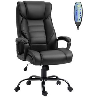High Back Massage Office Chair Computer Desk Chair W/ 6-point Vibration, Black