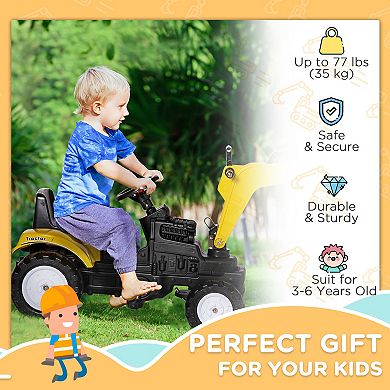 Aosom Kids Ride-On Construction with Horn for Kids & Toddlers 3+