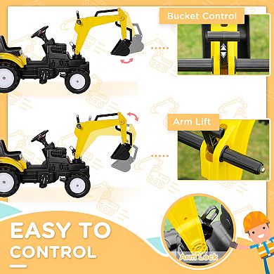 Aosom Kids Ride-On Construction with Horn for Kids & Toddlers 3+