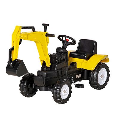 Aosom Kids Ride-on Construction With Horn For Kids & Toddlers 3+, Yellow
