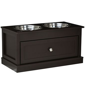 PawHut Large Elevated Dog Bowls with Storage, Raised Dog Bowl Stand