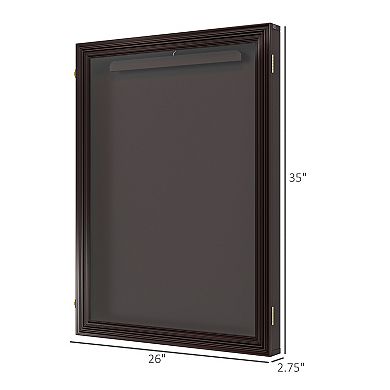 35” X 26” Uv-resistant Sports Jersey Frame Display Case - Cherry Brown