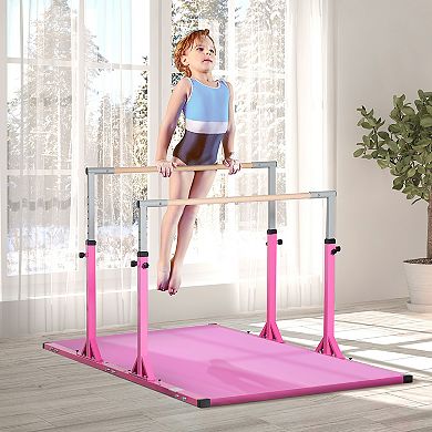 Adjustable Gymnastics Bars For Kids Ages 3-12, Child Gymnastics Equipment Pink