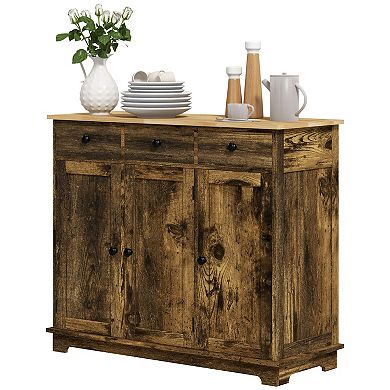Modern Sideboard Buffet Cabinet With Adjustable Shelves And Drawers